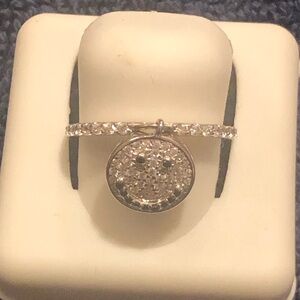 925 Sterling Silver Smiley Face Ring CZ Gemstones